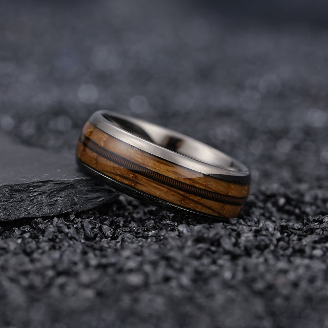 Whiskey Barrel Guitar String Men's Ring