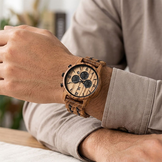 Handcrafted Wooden Chronograph Watch