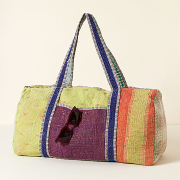 Upcycled Kantha Weekender Bag