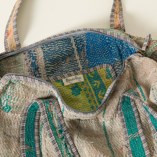 Upcycled Kantha Weekender Bag