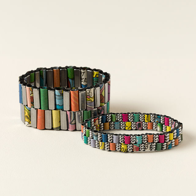 Upcycled Comic Strip Bracelet