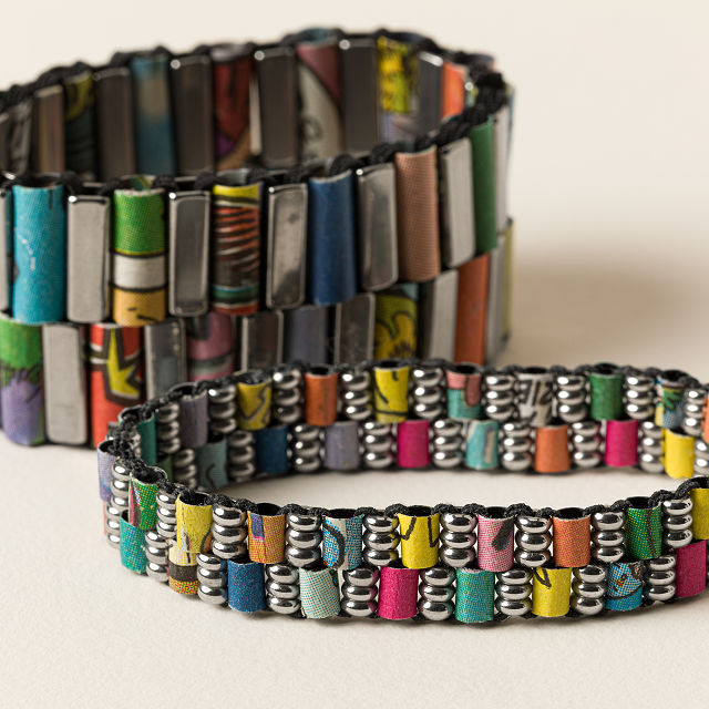 Upcycled Comic Strip Bracelet